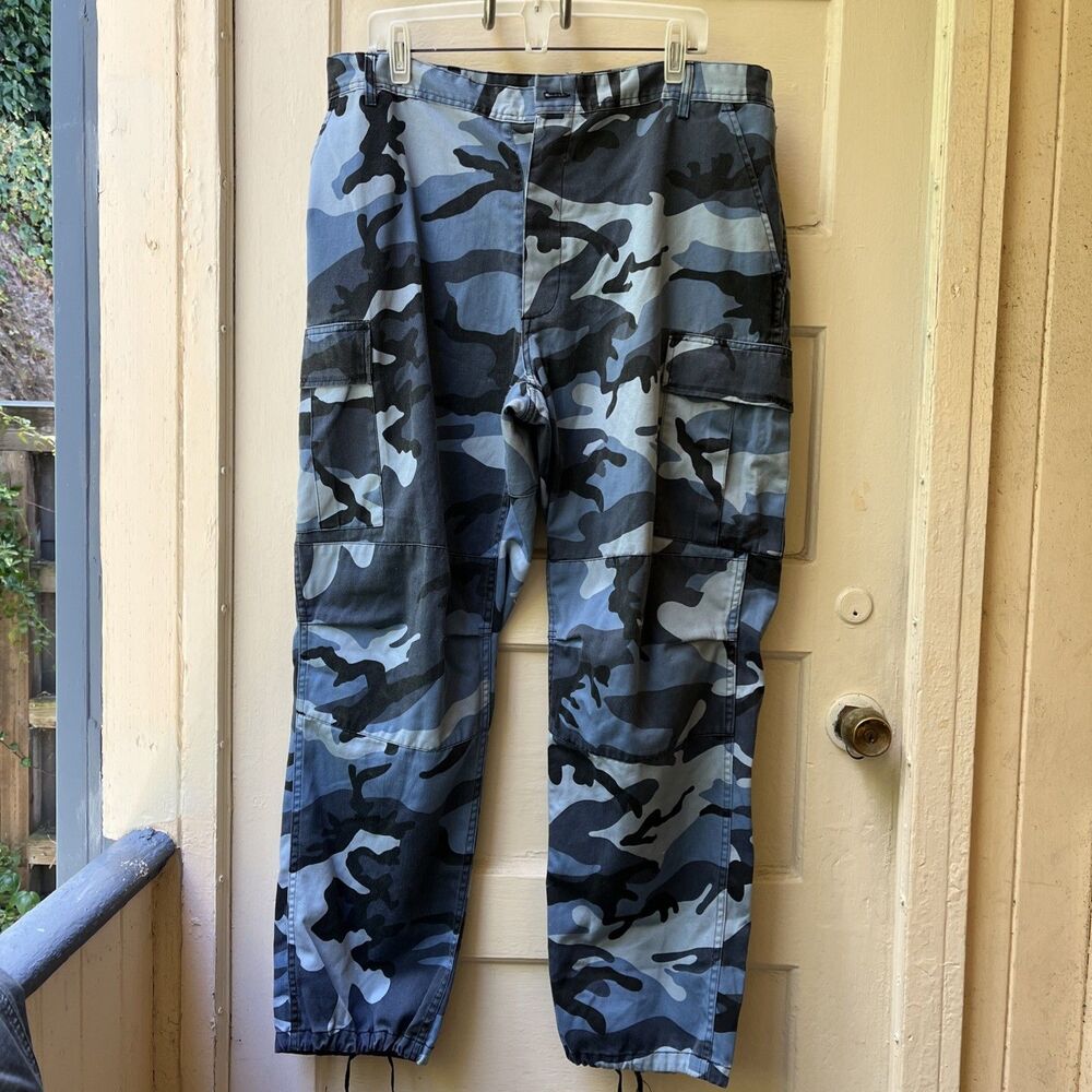 Rothcho Bdu Cargo Pants Joggers Xl Blue Camo Army Military Tactical Streetwear